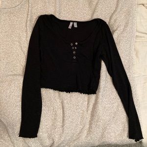 ASOS Henley Lettuce Trim Top